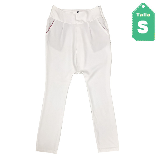 Pantalon Adriana Beatriz Blanco- S( MANCHADO)