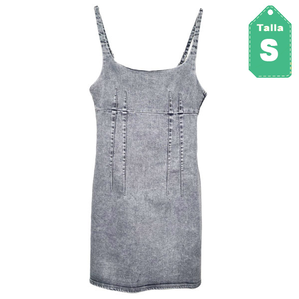 Vestido Stradivarius Gris- S