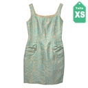 Vestido David Meister Beige y Aquamarine- XS