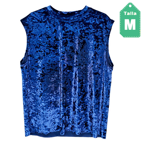 Blusa Terciopelo Azul Marino- M