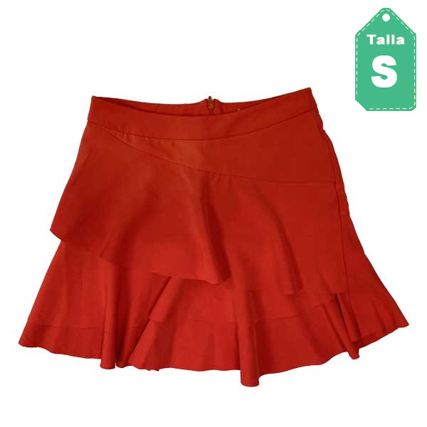 Falda Stradivarius Naranja- S