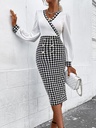 Vestido Shein Blanco y Negro- M