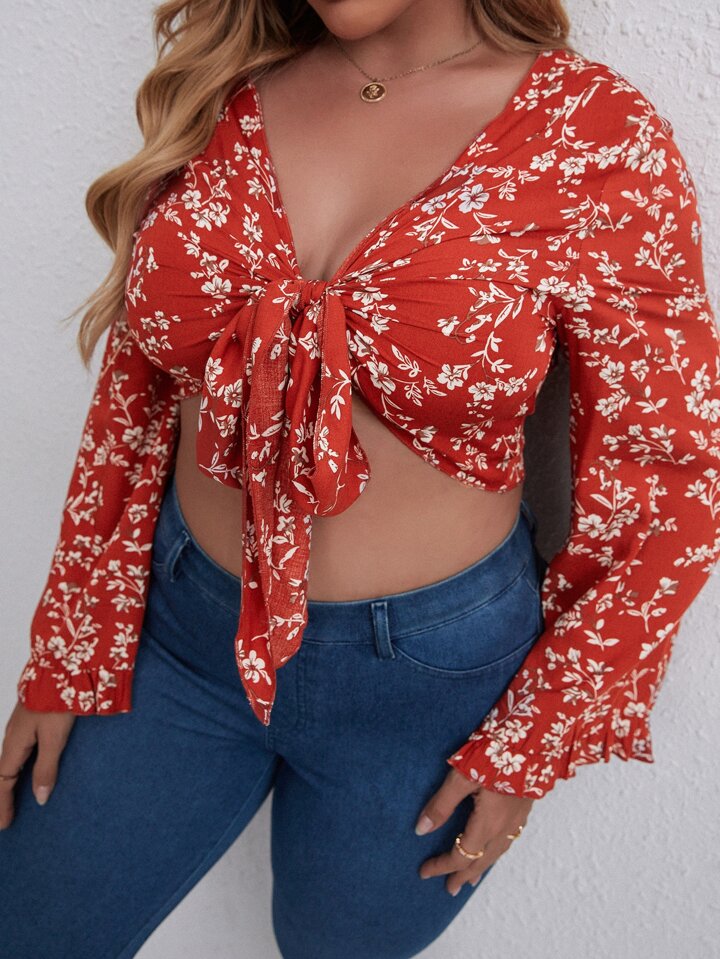 Crop Top Shein Floral- L