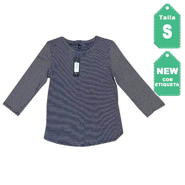 Blusa Lines Azul Marino y Blanco- S