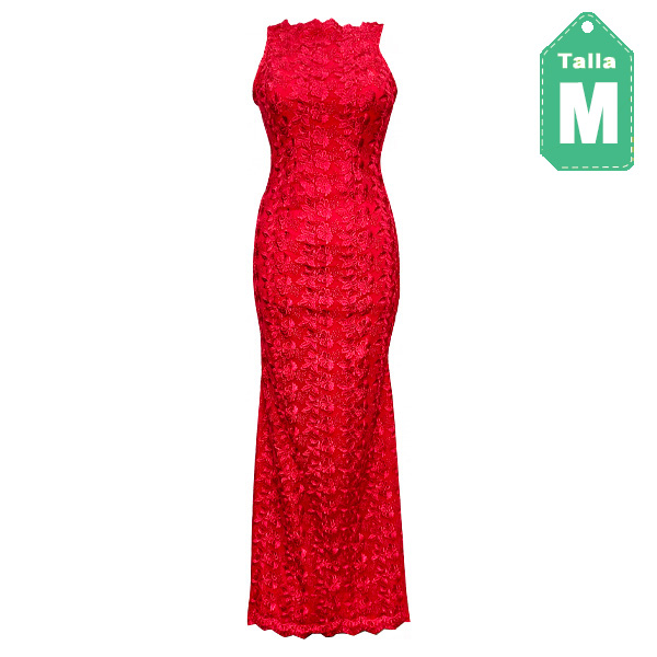 Vestido SalBaut Encaje Rojo- M