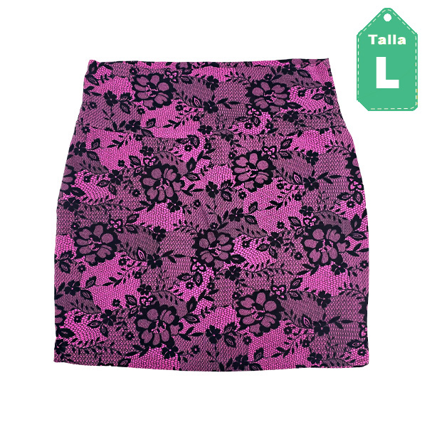 Falda Ambiance Fucsia y Negro- L