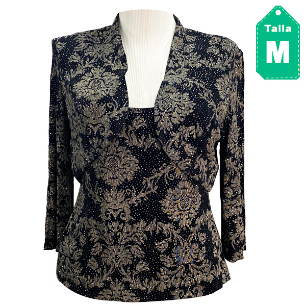 Conjunto Alex Negro y Dorado- M