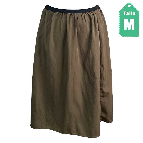 Falda Stradivarius Verde Oliva- M