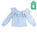 Blusa Guayaba Azul Claro- S