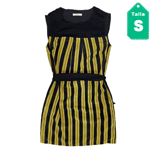 Vestido Darling Mostaza y Negro- S