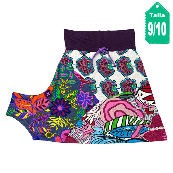 Falda Desigual Estampado- 9/10
