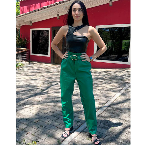 Pantalon Shein Verde Cesped- S