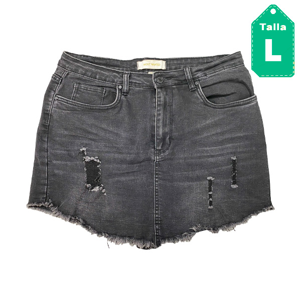 Falda Short Most Wanted Gray Denim- L
