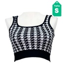 Crop Top Mujer Blanco y Negro- S