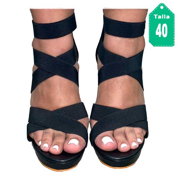 Sandalias de Tacon Negro- 40