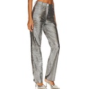Pantalon Plateado y Blanco- M