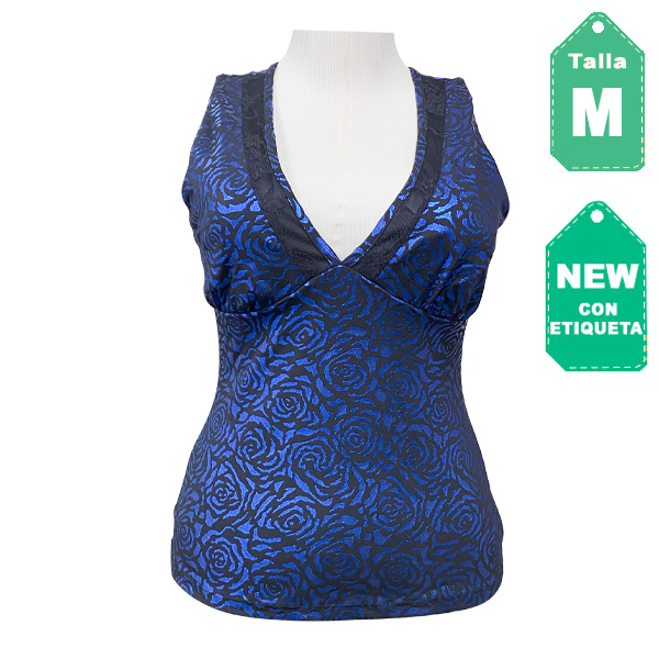 Blusa Minimi Azul y Negro- M