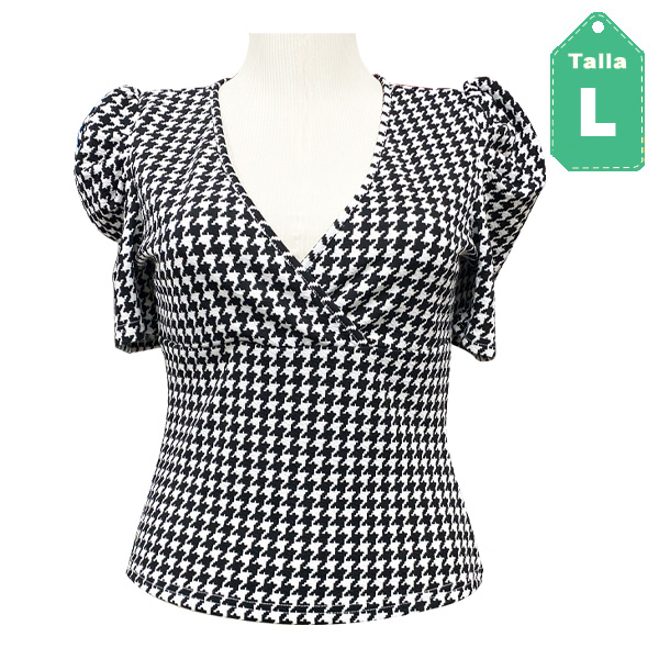 Blusa Shein Blanco y Negro- L