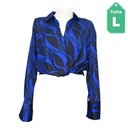 Blusa Shein Negro y Azul Rey- L