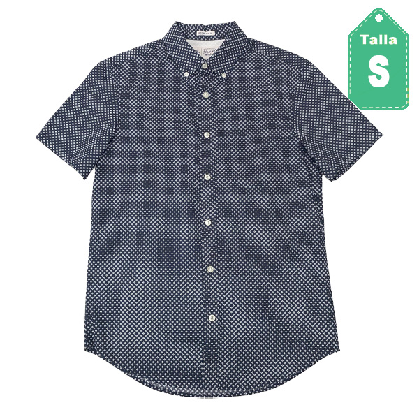 Camisa Penguin Azul Oscuro y Blanco- S