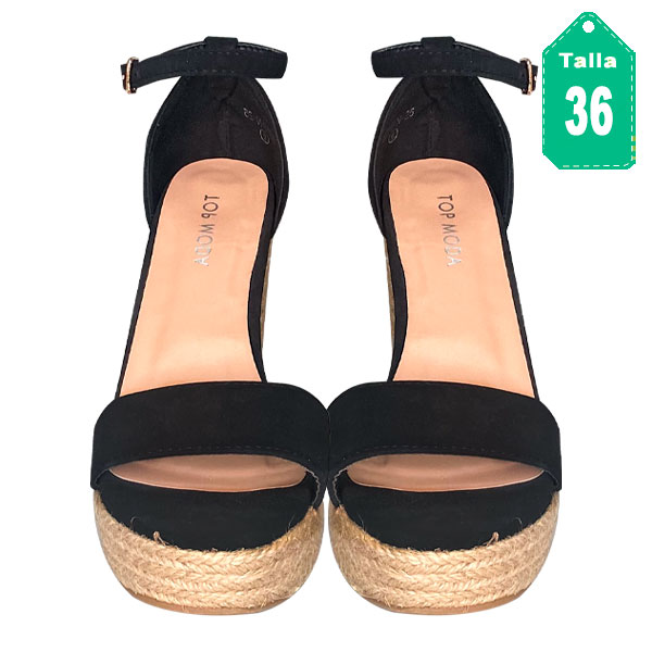 Sandalias de Tacon Top Moda Negro- 36