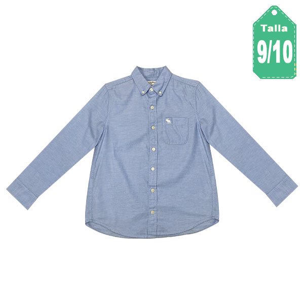 Camisa Abercrombie Azul- 9/10