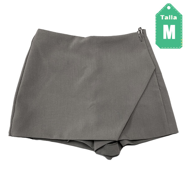 Falda Short Zara Gris- M