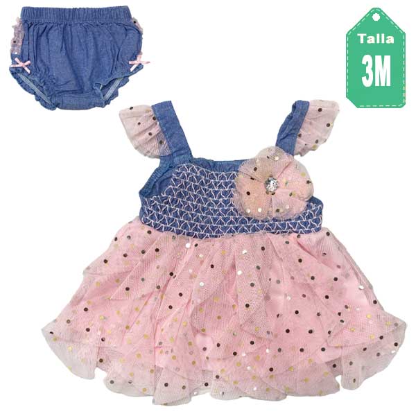 Vestido Little Lass Rosa- 3M