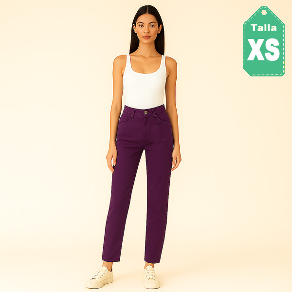 Mom Jeans Pull&Bear Morado- XS