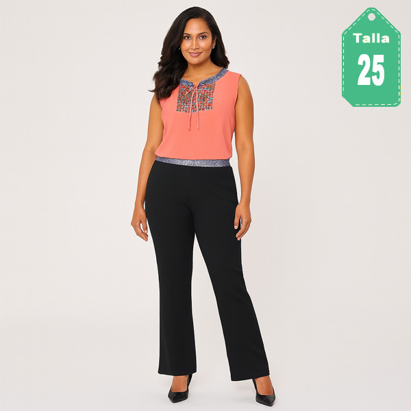 Pantalon Vertigo Negro Bordado- 25