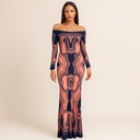 Vestido Vava Voom Azul Marino y Palo Rosa