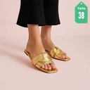 Sandalias Flats Zara Dorado- 38