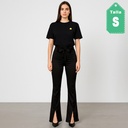 Pantalon La Sabbia Negro Satinado- S
