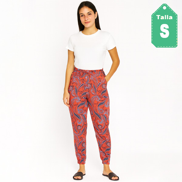 Pantalon Shosho Rosa Coral y Negro- S