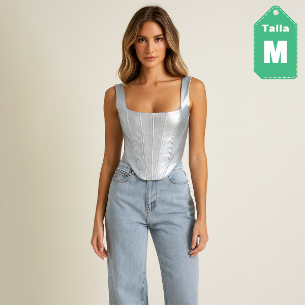 Top Shero Plateado- M