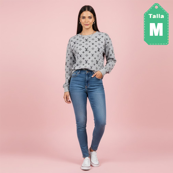 Sweater Gris y Negro- M