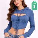 Sweater Corto Shein Azul Cobalto- S
