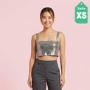 Crop Top Shein Plateado- XS