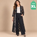 Sobretodo Malla y Encaje Negro- XL