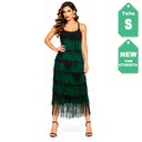 Vestido Fulvia Monti Negro y Verde Cesped- S 