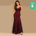 Vestido de Noche Estilo Gótico Glam- S 