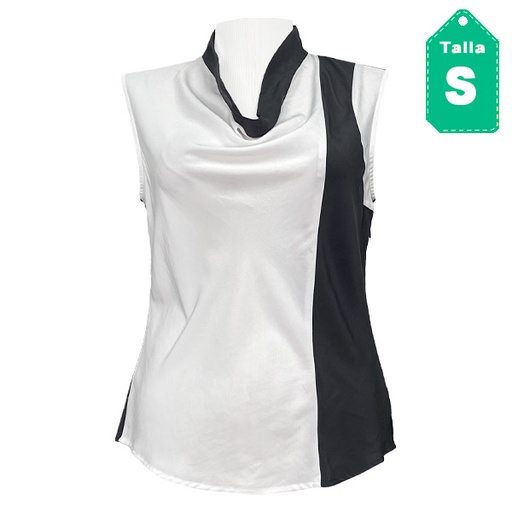 [1018] Blusa Calvin Klein Blanco y Gris- S