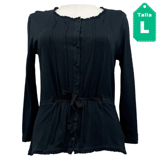 [1031] Blusa Carolina Herrera Negra- L