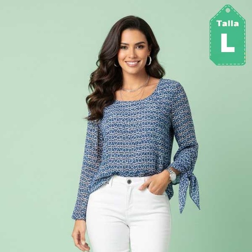 [1027] Blusa Point Estampado- L