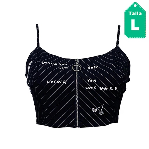 [1081] Crop Top Forever21 Lineas- L