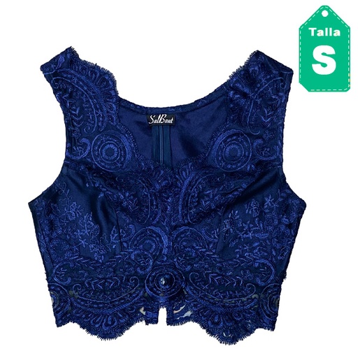 [1082] Crop Top Salbaut Azul Marino- S