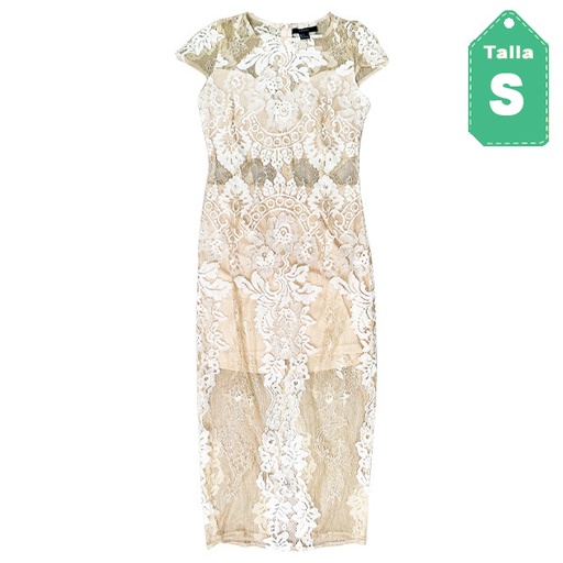 [1133] Vestido Forever21 Beige y Nude- S