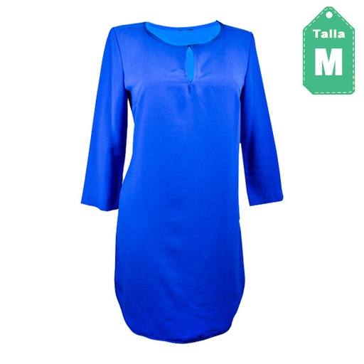 [1020] Vestido Mango Azul Rey- M