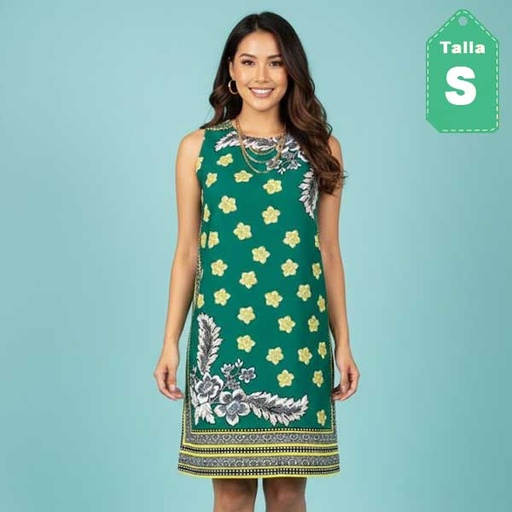 [1066] Vestido Zara Estampado- S