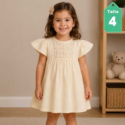 [1350] Vestido Zara Beige- 4